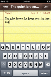 iPod touch virtual keyboard